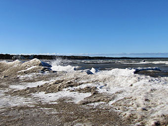Der Strand von Glowe im Winter